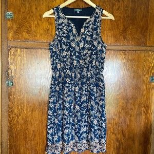 Market Spruce Boho Detail Flowy Embroidered Tank Dress Women's S